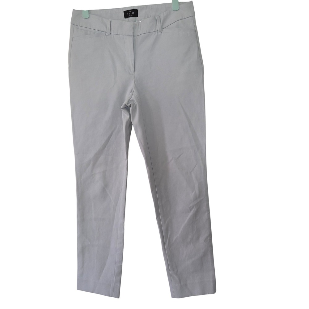 WHBM Women's Slim Ankle Dress Pants Size 2 Light Gray Office Workwear